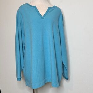 Denim&Co size 3X Blue V-Neck Sweatshirt